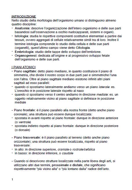 Anatomia - Appunti