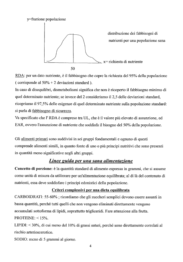 Chimica dei prodotti dietetici - Appunti