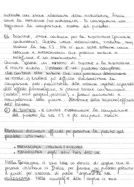 Farmacognosia con elementi di farmacologia - Appunti di Agnese Ciliberti