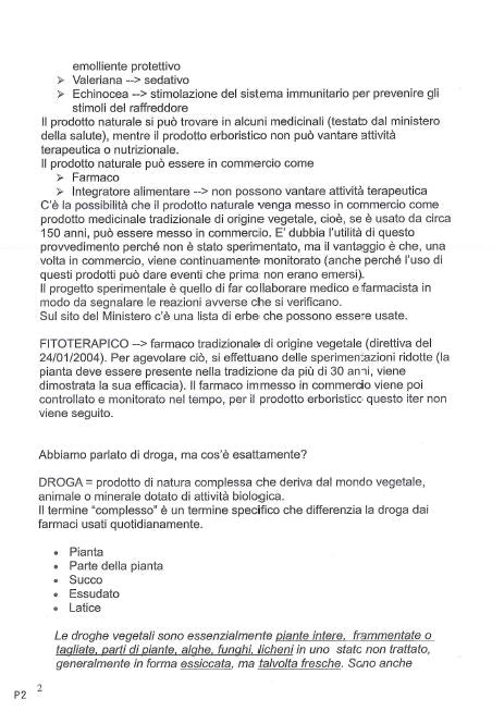 Farmacognosia con elementi di farmacologia generale - Appunti