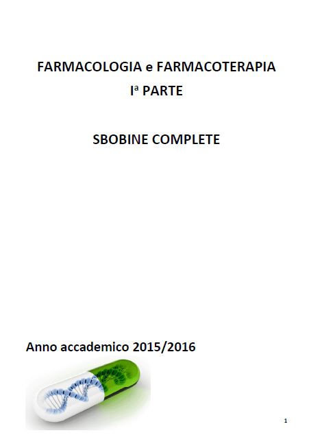Farmacologia - Appunti - Farmacia