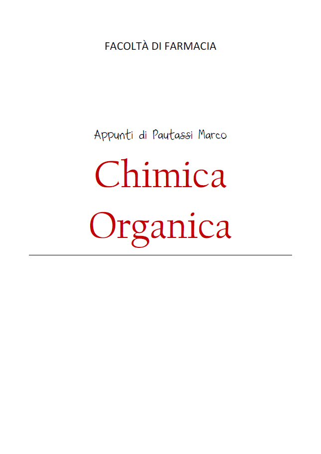 Chimica organica - Appunti di Marco Pautassi